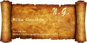 Nika Gusztáv névjegykártya